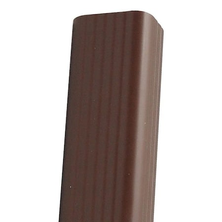 Roofing Gutter, 10 Ft L, 3 In W, Vinyl, Traditional Brown